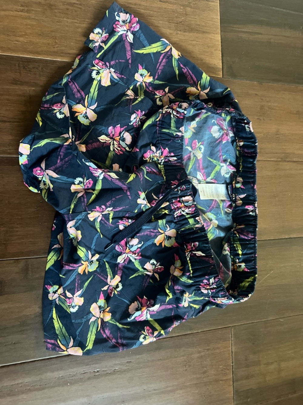Navy Floral Drawstring Shorts patagonia baggies